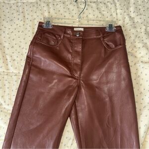 WILFRED BROWN LEATHER PANTS IN WOMENS SIZE 4